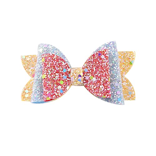 Kleinkind Baby Mädchen Glitzer Haar Bowknot Haarspange Pailletten Haarnadel Kopfbedeckung Funktionsstirnband Kinder (C, One Size) von BOTCAM