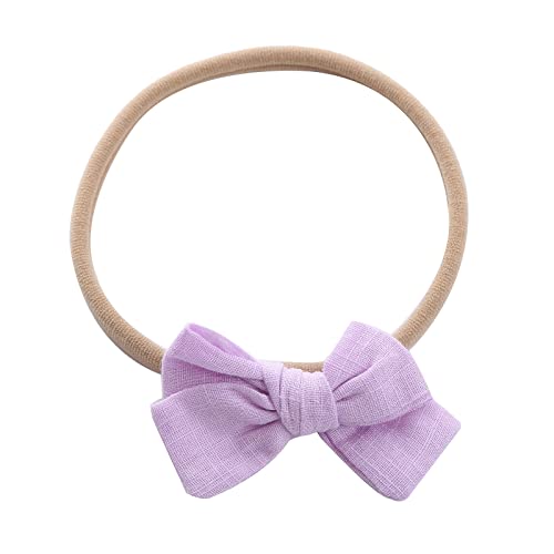 Kleinkind Baby Mädchen einfarbig Stirnband Bowknot elastisches Haarband für Kleinkinder Haargummi Klein Schwarz (Purple, One Size) von BOTCAM