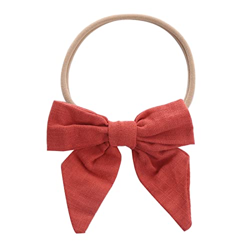 Kleinkind Baby Mädchen einfarbig Stirnband Bowknot elastisches Haarband für Kleinkinder Reflektor Stirnband (Orange, One Size) von BOTCAM