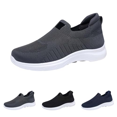 Laufschuhe Damen Und Herren Slip On Orthopädische Sneakers Mesh-Obermaterial Atmungsaktive Wanderschuhe Bequem Freizeitschuhe mit Walking Outdoor Leicht Joggingschuhe Flache Sohle Schuhe von BOTCAM