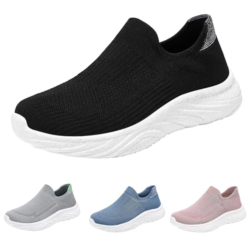 Laufschuhe Damen Und Herren Slip On Orthopädische Sneakers Mesh-Obermaterial Atmungsaktive Wanderschuhe Bequem Freizeitschuhe mit Walking Outdoor Leicht Joggingschuhe Flache Sohle Schuhe von BOTCAM