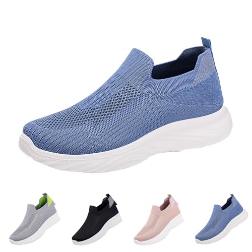 Laufschuhe Damen Und Herren Slip On Orthopädische Sneakers Mesh-Obermaterial Atmungsaktive Wanderschuhe Bequem Freizeitschuhe mit Walking Outdoor Leicht Joggingschuhe Flache Sohle Schuhe von BOTCAM