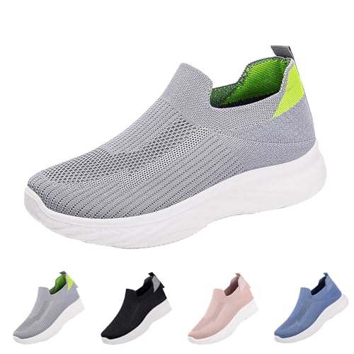 Laufschuhe Damen Und Herren Slip On Orthopädische Sneakers Mesh-Obermaterial Atmungsaktive Wanderschuhe Bequem Freizeitschuhe mit Walking Outdoor Leicht Joggingschuhe Flache Sohle Schuhe von BOTCAM
