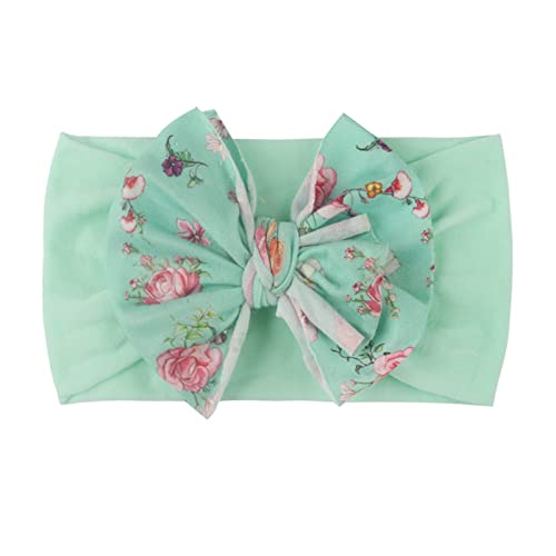 Mädchen Headband Stretch Baby Infant 1 PC Kopfbedeckung Bug Flower Friseur Kinder Haarzubehör Halstuch Kinder Jungen (Mint Green, One Size) von BOTCAM