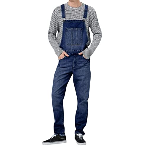 Männer Lange Jeanshosen, Vintage Denim Overall, Latzhose Herren Jeans Arbeitshose Stretch 90er Jeanshose Arbeitshosen Jumpsuit Freizeithose Wanderhose Sweathose Herrenhose Sporthose Funktionshose von BOTCAM