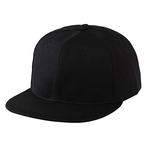 Mode-Baseballkappe für Herren und Damen, verstellbare Strapback-Hüte, Sport-Baseballkappe, Snapback-Hutkappe Jagd Cap (Black, One Size) von BOTCAM