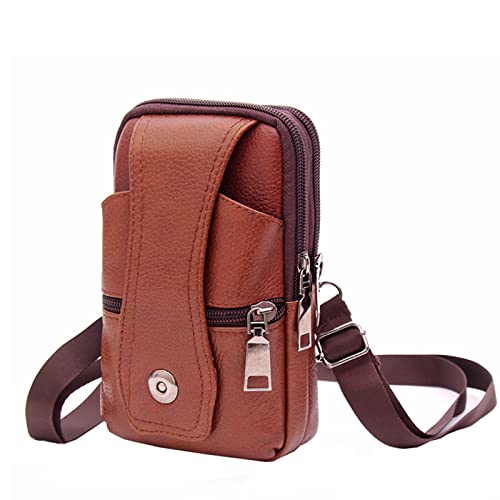 O Bag Taschen Damen Rot Handytasche Herren Gürteltasche Multifunktionale Handy Gürteltasche (Brown, One Size) von BOTCAM