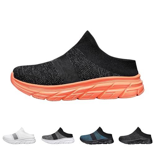 Orthopädische Hausschuhe Damen Sandalen Vorne Geschlossen Pantoletten Mit Fußbett Ergonomische Schuhe Air Cushion Sommer Slip on Walkingschuhe Atmungsaktive Breite Füße Wanderschuhe von BOTCAM