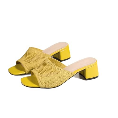 Pantoletten Damen Mit Mittelhoher Absatz Offener Zehenpartie Hausschuhe Mit Fußbett Sommer Slip On Slipper Sommerschuhe Leichte High Heels Slides Gestrickt Bequem Sandalette Pantoletten Damen Mit Mittelhoher Absatz Offener Zehenpartie Hausschuhe Mit Fußbett Sommer Slip On Slipper Sommerschuhe Leichte High Heels Slides Gestrickt Bequem Sandalette von BOTCAM