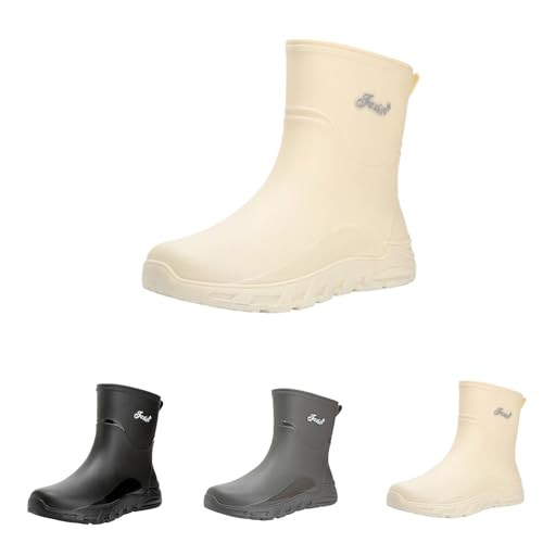 Regenschuhe Herren Gummistiefel Regenstiefel Weitschaft Extra Weit Gummischuhe Barfuß Gartenstiefel Halbgummistiefel Rutschfeste Boots Stiefel Outdoor Arbeitsschuhe Segelstiefel Angelstiefel von BOTCAM