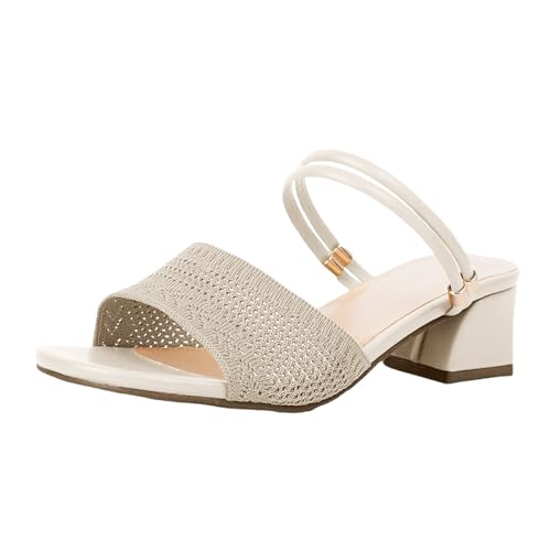 Riemchenpumps Pantoletten Damen Mit Absatz Gestrickt Bequem Offener Zehenbereich Hausschuhe Mit Fußbett Slip On Slipper Sommerschuhe Leichte High Heels Slides Frühling und Sommer Riemchenpumps Pantoletten Damen Mit Absatz Gestrickt Bequem Offener Zehenbereich Hausschuhe Mit Fußbett Slip On Slipper Sommerschuhe Leichte High Heels Slides Frühling und Sommer von BOTCAM