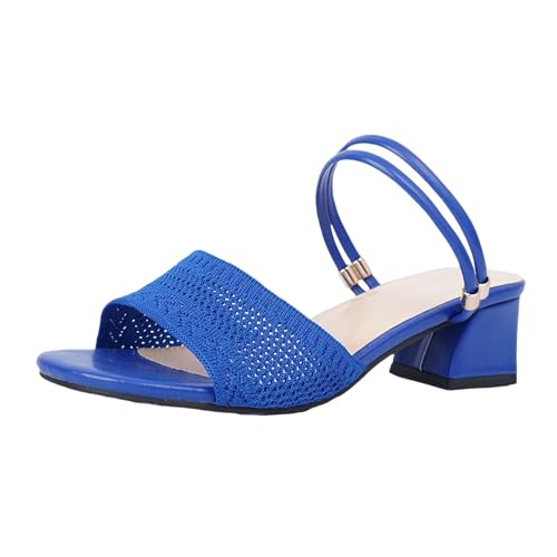 Riemchenpumps Pantoletten Damen Mit Absatz Gestrickt Bequem Offener Zehenbereich Hausschuhe Mit Fußbett Slip On Slipper Sommerschuhe Leichte High Heels Slides Frühling und Sommer Riemchenpumps Pantoletten Damen Mit Absatz Gestrickt Bequem Offener Zehenbereich Hausschuhe Mit Fußbett Slip On Slipper Sommerschuhe Leichte High Heels Slides Frühling und Sommer von BOTCAM
