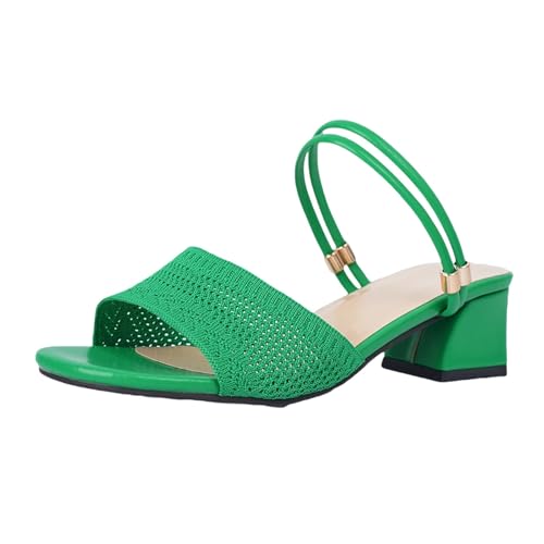 Riemchenpumps Pantoletten Damen Mit Absatz Gestrickt Bequem Offener Zehenbereich Hausschuhe Mit Fußbett Slip On Slipper Sommerschuhe Leichte High Heels Slides Frühling und Sommer Riemchenpumps Pantoletten Damen Mit Absatz Gestrickt Bequem Offener Zehenbereich Hausschuhe Mit Fußbett Slip On Slipper Sommerschuhe Leichte High Heels Slides Frühling und Sommer von BOTCAM