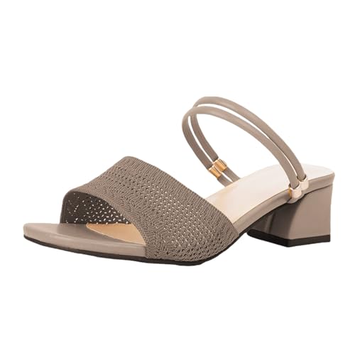 Riemchenpumps Pantoletten Damen Mit Absatz Gestrickt Bequem Offener Zehenbereich Hausschuhe Mit Fußbett Slip On Slipper Sommerschuhe Leichte High Heels Slides Frühling und Sommer Riemchenpumps Pantoletten Damen Mit Absatz Gestrickt Bequem Offener Zehenbereich Hausschuhe Mit Fußbett Slip On Slipper Sommerschuhe Leichte High Heels Slides Frühling und Sommer von BOTCAM