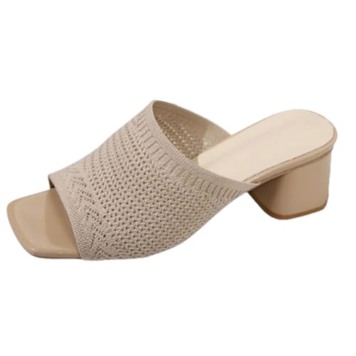 Sandalen Peep Toe Mode Blockabsatz Damen Clogs & Pantoletten Mit Fußbett Frauen-Slipper Mit Offener Zehenpartie Und Quadratischem Fliegen Gewebte Atmungsaktive Hausschuhe High Heel Slides Sandalen Peep Toe Mode Blockabsatz Damen Clogs & Pantoletten Mit Fußbett Frauen-Slipper Mit Offener Zehenpartie Und Quadratischem Fliegen Gewebte Atmungsaktive Hausschuhe High Heel Slides von BOTCAM