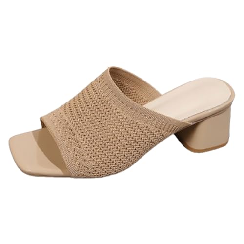 Sandalen Peep Toe Mode Blockabsatz Damen Clogs & Pantoletten Mit Fußbett Frauen-Slipper Mit Offener Zehenpartie Und Quadratischem Fliegen Gewebte Atmungsaktive Hausschuhe High Heel Slides Sandalen Peep Toe Mode Blockabsatz Damen Clogs & Pantoletten Mit Fußbett Frauen-Slipper Mit Offener Zehenpartie Und Quadratischem Fliegen Gewebte Atmungsaktive Hausschuhe High Heel Slides von BOTCAM