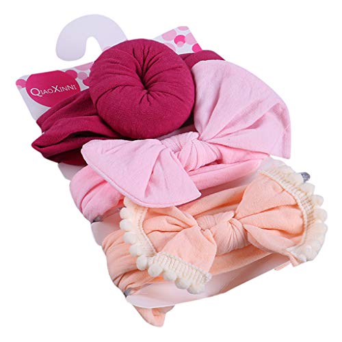 Set Haarbinder Blumen Kinder Haarband Baby 3Stück Zubehör elastischer Bowknot für Mädchen Kinder Haarzubehör Haarreif Mädchen Blumen (D, One Size) von BOTCAM