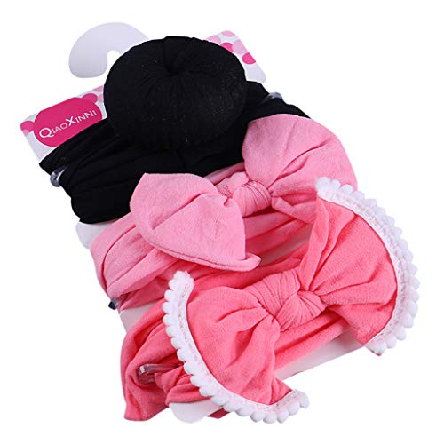 Set Haarbinder Blumen Kinder Haarband Baby 3Stück Zubehör elastischer Bowknot für Mädchen Kinder Haarzubehör Haarreif Mädchen Blumen (E, One Size) von BOTCAM