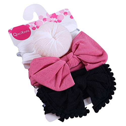 Set Haarbinder Blumen Kinder Haarband Baby 3Stück Zubehör elastischer Bowknot für Mädchen Kinder Haarzubehör Haarreif Mädchen Blumen (H, One Size) von BOTCAM