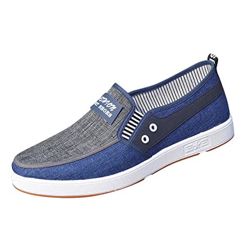 Slip-On-Loafer für Herren, Atmungsaktive Schuhe Mode Stoffschuhe Casual Sportschuhe Flach Leicht bequem Sneaker Outdoor-Wanderschuhe Slip On Trainers Fashion Atmungsaktive Mesh von BOTCAM