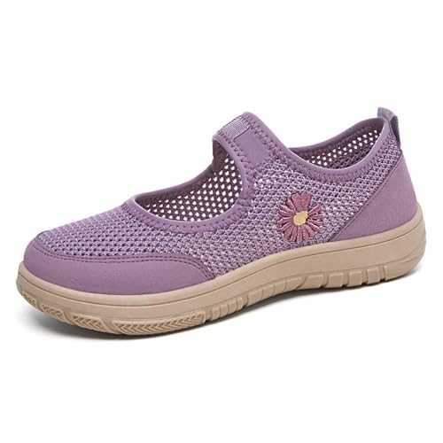 Sommer Sandalen Damen Elegant Plateau Mesh Slipper Geschlossene Hausschuhe Gewebte Netz Damenschuhe Loafer Fashion Sommerschuhe Ballerina Sportschuhe rutschfeste Damenschuhe 36-41 von BOTCAM