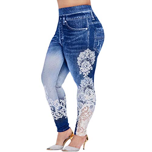 Sport Leggings Damen Jeansoptik High Waist Mit Handytasche Caprihose Stretch Sommer Kurze Hose Damen Jeans Knielang Shorts Sport 2 In 1 Kurze Yogahose Capri Hose 3/4 Radlerhose Blickdicht Laufshorts von BOTCAM
