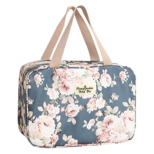 Stoff Taschen Damen Kulturbeutel in voller Größe für Damen, große Kosmetiktasche, Reise-Make-up-Tasche, Organizer-Tasche für Toilettenartikel, Zubehör Taschen Organizer Shopper (B, One Size) von BOTCAM