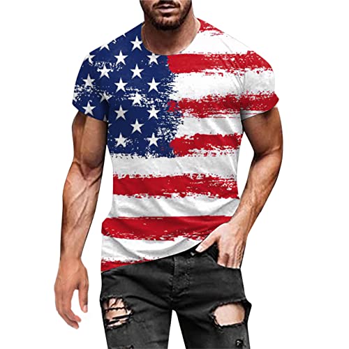 T Shirt USA Flagge Herren Sweatshirt Banner vereinigte Staaten von Amerika us Stars Stripes Tshirt Kurzarm Sommerhemd 3D Druckt Men Shirts Freizeithemden Sommer Laufshirt Sportshirt Atmungsaktive von BOTCAM