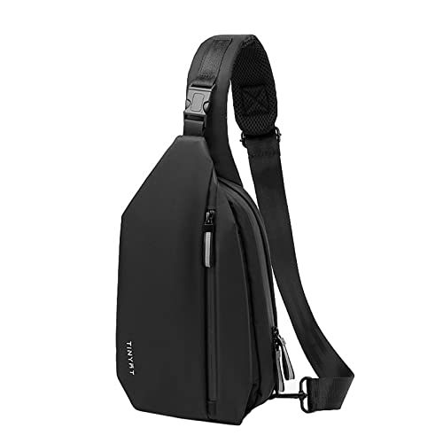 Taschen Beamer Lässige, echte, multifunktionale und Rindslederweste, Motorrad-Biker-Ledertasche (Black, One Size) von BOTCAM