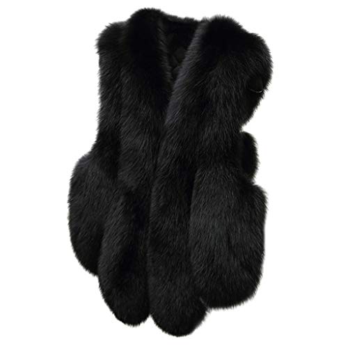 Womens Winter Warm Faux Pelz Weste Mantel Jacke Fellweste Damen Pelzweste Weste Fell kunstfell Weste Weich Bequem Ärmellos Winterjacke Parka Fell Mäntel Tops V-Ausschnitt Plüschweste von BOTCAM