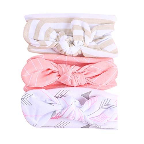 Zubehör Friseur Bowknot Haarband elastisch Baby Mädchen Kinder Set 3Stück Kinder Haarzubehör Haar Gummiband Damen (Pink, One Size) von BOTCAM