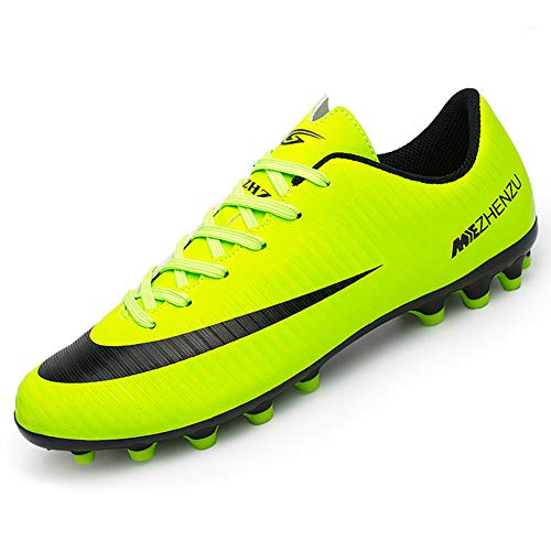 BOTEMAN Fußballschuhe Herren Stollen Cleats Trainingsschuhe Spikes Professionelle Fussballschuhe Kinder FG/AG Fußballschuhe Unisex,Grün,39 EU von BOTEMAN