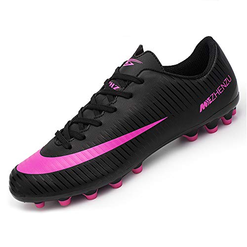 BOTEMAN Fußballschuhe Herren Stollen Cleats Trainingsschuhe Spikes Professionelle Fussballschuhe Kinder FG/AG Fußballschuhe Unisex,Schwarz,44 EU von BOTEMAN