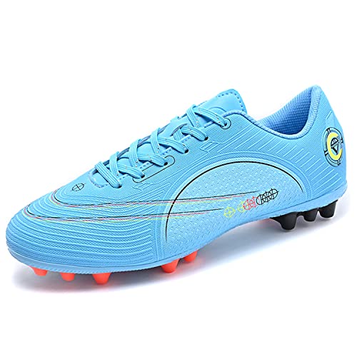 BOTEMAN Fußballschuhe Herren Stollen Spikes Cleats Jugen Trainingsschuhe Professionelle Unisex Fußballschuhe,Blau,36 EU von BOTEMAN