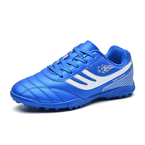 BOTEMAN Fußballschuhe Jungen Trainingsschuhe Mädchen Sportschuhe Kinder Professionelle Fussballschuhe für Outdoor Unisex,Blau,35 EU von BOTEMAN