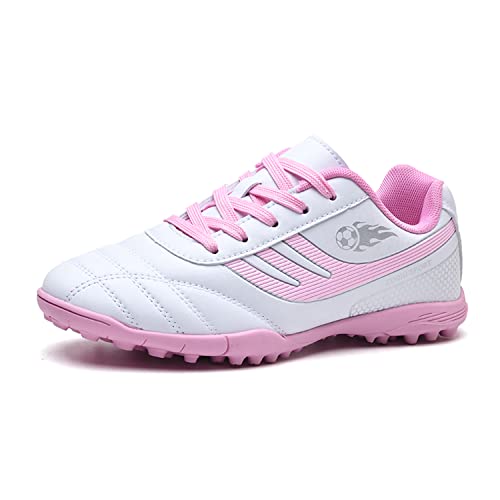 BOTEMAN Fußballschuhe Jungen Trainingsschuhe Mädchen Sportschuhe Kinder Professionelle Fussballschuhe für Outdoor Unisex,Rosa,35 EU von BOTEMAN