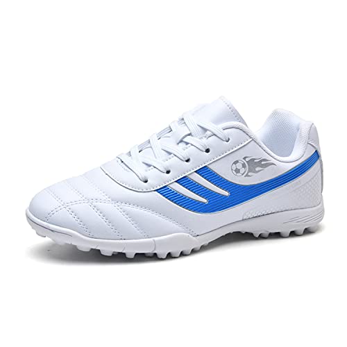 BOTEMAN Fußballschuhe Jungen Trainingsschuhe Mädchen Sportschuhe Kinder Professionelle Fussballschuhe für Outdoor Unisex,Weiß,38 EU von BOTEMAN