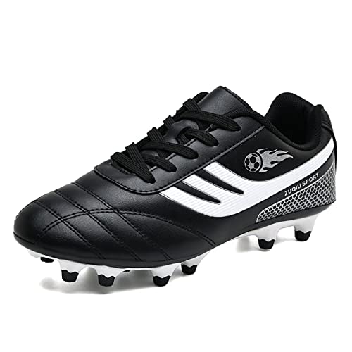 BOTEMAN Fussballschuhe Kinder Soccer Boots Jungen Fußballschuhe Mädchen Turnschuhe Trainingsschuhe Sportschuhe Stollen Kinderschuhe für Outdoor,Schwarz,35 EU von BOTEMAN