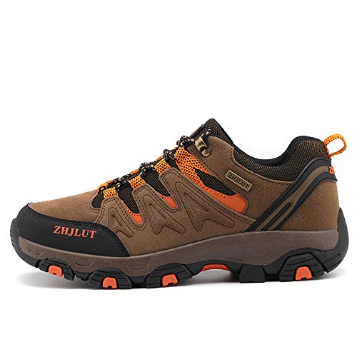 BOTEMAN Herren Damen Wanderschuhe Trekking Schuhe Outdoor Anti-Rutsch Wanderstiefel atmungsaktiv Wandern Hiking Sneaker,Braun,38 EU von BOTEMAN