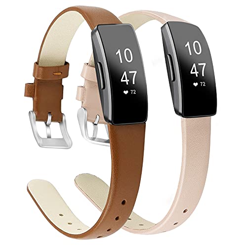 BOTNUW Lederarmbänder, kompatibel mit Fitbit Inspire 3, Inspire 2, Inspire HR, Inspire und Inspire, für Damen und Herren, weiches Lederarmband, Zubehör, Ersatz für Fitbit Inspire 3, 2 Stück BOTNUW Lederarmbänder, kompatibel mit Fitbit Inspire 3, Inspire 2, Inspire HR, Inspire und Inspire, für Damen und Herren, weiches Lederarmband, Zubehör, Ersatz für Fitbit Inspire 3, 2 Stück von BOTNUW