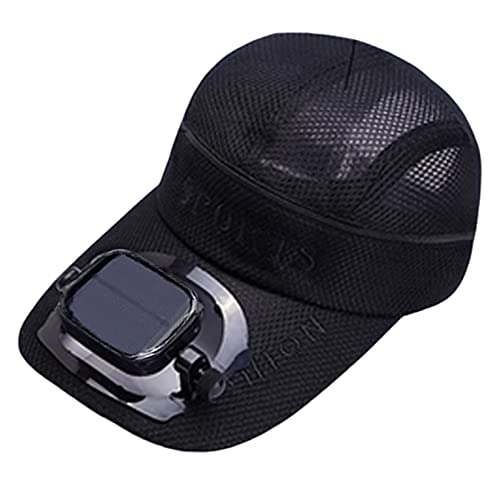 Baseballkappe mit eingebautem Solar-Ventilator + USB-Dual-Netzteil, für Herren und Damen, verstellbare Windgeschwindigkeit und -richtung, 24 Stunden Kühlung, ideal für Golf, Angeln, Reisen, Schwarz , von BOTOWI