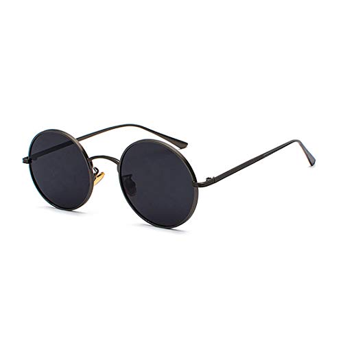 BOUACOUA Retro Sonnenbrille im Steampunk Stil Runde Metallrahmen Sonnenbrillen für Herren Damen von BOUACOUA