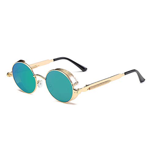 BOUACOUA Steampunk Retro Round Sunglasses Men Women Sonnenbrille Herren von BOUACOUA