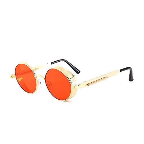 BOUACOUA Steampunk Retro Round Sunglasses Men Women Sonnenbrille Herren von BOUACOUA