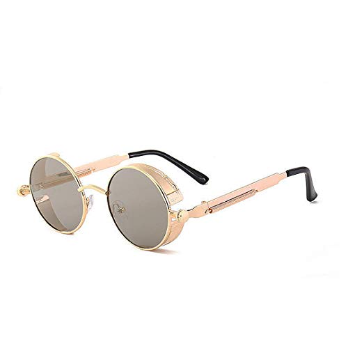 BOUACOUA Steampunk Retro Round Sunglasses Men Women Sonnenbrille Herren von BOUACOUA