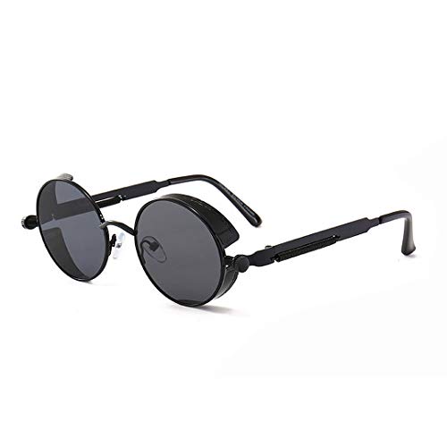 BOUACOUA Steampunk Retro Round Sunglasses Men Women Sonnenbrille Herren von BOUACOUA