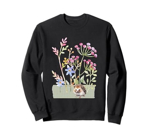 Wasserfarbene, blumige Gartenblumen für Damen, Motiv: Igel Sweatshirt Wasserfarbene, blumige Gartenblumen für Damen, Motiv: Igel Sweatshirt von BOUQUETS SUMMER FLORALS & INSECTS GRAPHIC DESIGNS