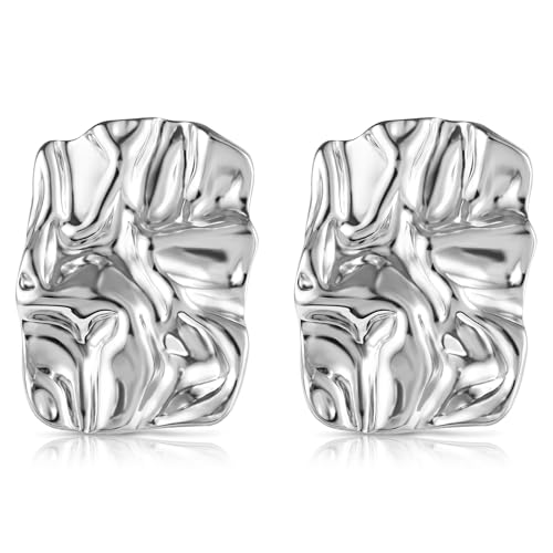 BOUTIQUELOVIN Dicke Eckig Groß Ohrringe Silber 925 Steckert Damen Chunky Square Silver Earrings Stud für Frauen Mama Freundin BOUTIQUELOVIN Dicke Eckig Groß Ohrringe Silber 925 Steckert Damen Chunky Square Silver Earrings Stud für Frauen Mama Freundin von BOUTIQUELOVIN