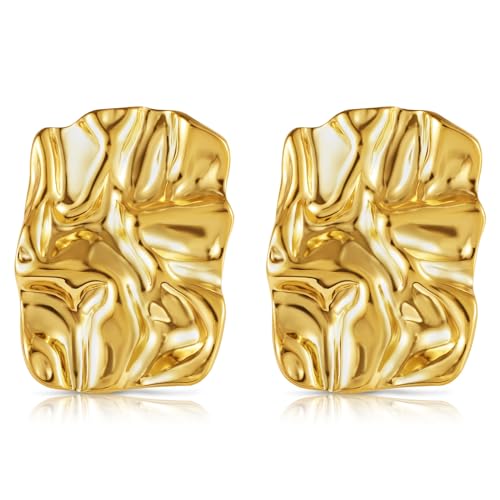 BOUTIQUELOVIN Dupes Eckig Ohrringe Gold Stecker 14K Chunky Ohrstecker Gold für Frauen Freundin Mama Mädchen BOUTIQUELOVIN Dupes Eckig Ohrringe Gold Stecker 14K Chunky Ohrstecker Gold für Frauen Freundin Mama Mädchen von BOUTIQUELOVIN