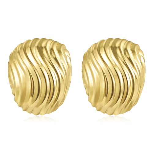 BOUTIQUELOVIN Statement Dupes Ohrringe Gold Tropfen Creolen Damen 14K Chunky Vergoldete Ohrringe Geschenk für Frauen Freundin Mama Mädchen von ALEXCRAFT